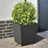 Image de Jardinières 2 Pcs Noir 40x40x40 Cm Acier Vidaxl