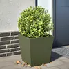 Image de Jardinière Vert Olive 40x40x40 Cm Acier Vidaxl