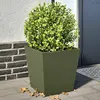 Image de Jardinières 2 Pcs Vert Olive 40x40x40 Cm Acier Vidaxl