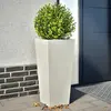 Image de Jardinières 2 Pcs Blanc 35x35x75 Cm Acier Vidaxl