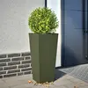 Image de Jardinière Vert Olive 35x35x75 Cm Acier Vidaxl