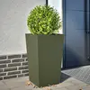 Image de Jardinière Vert Olive 45x45x75 Cm Acier Vidaxl