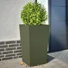 Image de Jardinières 2 Pcs Vert Olive 45x45x75 Cm Acier Vidaxl