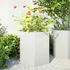 Image de Jardinières 2 Pcs Blanc Hexagone 46x40x45 Cm Acier Vidaxl