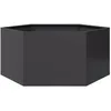 Image de vidaXL Jardinière noir hexagone 104x90x45 cm acier 851129