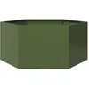 Image de Jardinière Vert Olive Hexagone 104x90x45 Cm Acier Vidaxl