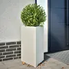Image de Jardinière Blanc Triangulaire 50x43x75 Cm Acier Vidaxl