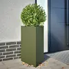 Image de Jardinière Vert Olive Triangulaire 50x43x75 Cm Acier Vidaxl
