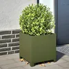 Image de vidaXL Jardinières 2 pcs vert olive 40x40x40 cm acier planteur jardinière de patio bac à fleurs jardinière dextérieur 851206