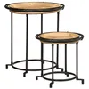 Image de Ensemble de table d appoint 2 pcs bois massif de manguier