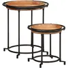 Image de Ensemble De Table D'appoint 2 Pcs Bois Massif D'acacia Vidaxl