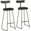 Image de Tabourets De Bar Lot De 2 Noir 49x43x103cm Bois Manguier Massif Vidaxl
