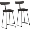 Image de Tabourets De Bar Lot De 2 Noir 49x43x88 Cm Bois Manguier Massif Vidaxl