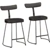 Image de Tabourets De Bar Lot De 2 Noir 49x43x79 Cm Bois Manguier Massif Vidaxl