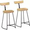 Image de Tabourets De Bar Lot De 2 49x43x88 Cm Bois De Manguier Massif Vidaxl