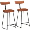 Image de Tabourets De Bar Lot De 2 49x43x88 Cm Bois De Manguier Massif Vidaxl