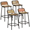 Image de vidaXL Tabourets de bar lot de 4 46x35 5x80cm bois massif récupération chaise chaise de bar de cuisine chaise de bistrot 4013533