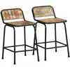 Image de Tabourets De Bar Lot De 2 46x35,5x70cm Bois Massif Récupération Vidaxl