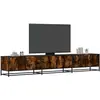 Image de Meuble Tv Chêne Fumé 240x35x41 Cm Bois D'ingénierie Vidaxl