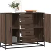 Image de Buffet Chêne Marron 92x35x76 Cm Bois D'ingénierie Vidaxl