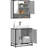 Image de Ensemble De Meubles De Salle De Bain 2 Pcs Sonoma Gris Vidaxl