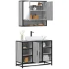 Image de vidaXL Ensemble de meubles de salle de bain 2 pcs Sonoma gris armoire de salle de bain placard de salle de bain meuble de