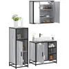 Image de Ensemble De Meubles De Salle De Bain 3 Pcs Sonoma Gris Vidaxl