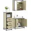Image de Ensemble De Meubles De Salle De Bain 3 Pcs Chêne Sonoma Vidaxl