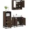 Image de Ensemble De Meubles De Salle De Bain 3 Pcs Chêne Marron Vidaxl