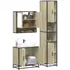 Image de Ensemble De Meubles De Salle De Bain 3 Pcs Chêne Sonoma Vidaxl