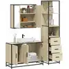 Image de Ensemble De Meubles De Salle De Bain 3 Pcs Chêne Sonoma Vidaxl