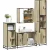 Image de Ensemble De Meubles De Salle De Bain 4 Pcs Chêne Sonoma Vidaxl