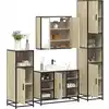 Image de Ensemble De Meubles De Salle De Bain 4 Pcs Chêne Sonoma Vidaxl