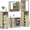 Image de Ensemble De Meubles De Salle De Bain 4 Pcs Chêne Sonoma Vidaxl