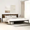 Image de Cadre De Lit En Métal Sans Matelas Chêne Fumé 200x200 Cm Vidaxl