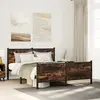 Image de Cadre De Lit En Métal Sans Matelas Chêne Fumé 140x190 Cm Vidaxl