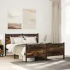 Image de Cadre De Lit En Métal Sans Matelas Chêne Fumé 160x200 Cm Vidaxl