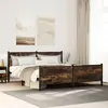 Image de Cadre De Lit En Métal Sans Matelas Chêne Fumé 180x200 Cm Vidaxl