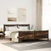 Image de Cadre De Lit En Métal Sans Matelas Chêne Fumé 183x213 Cm Vidaxl
