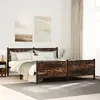 Image de Cadre De Lit En Métal Sans Matelas Chêne Fumé 193x203 Cm Vidaxl