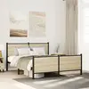 Image de Cadre De Lit En Métal Sans Matelas Chêne Sonoma 140x200 Cm Vidaxl