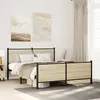 Image de Cadre De Lit En Métal Sans Matelas Chêne Sonoma 150x200 Cm Vidaxl