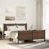 Image de Cadre De Lit En Métal Sans Matelas Chêne Marron 150x200 Cm Vidaxl