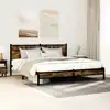 Image de Cadre De Lit En Métal Sans Matelas Chêne Fumé 180x200 Cm Vidaxl