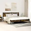 Image de Cadre De Lit En Métal Sans Matelas Chêne Fumé 183x213 Cm Vidaxl