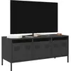 Image de Meuble Tv Noir 101,5x39x43,5 Cm Acier Laminé À Froid Vidaxl
