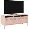 Image de Meuble Tv Rose 101,5x39x43,5 Cm Acier Laminé À Froid Vidaxl