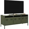 Image de Meuble Tv Vert Olive 101,5x39x43,5 Cm Acier Laminé À Froid Vidaxl