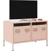 Image de Meuble Tv Rose 68x39x43,5 Cm Acier Laminé À Froid Vidaxl