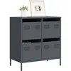 Image de Buffet Anthracite 68x39x73,5 Cm Acier Laminé À Froid Vidaxl
